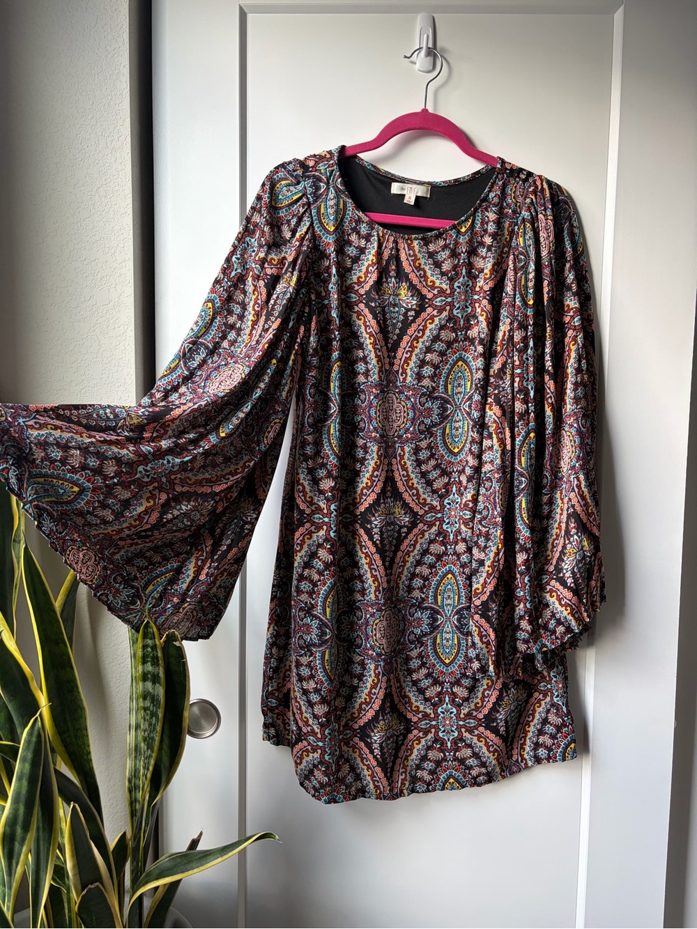 Paisley Bell-Sleeve Dress